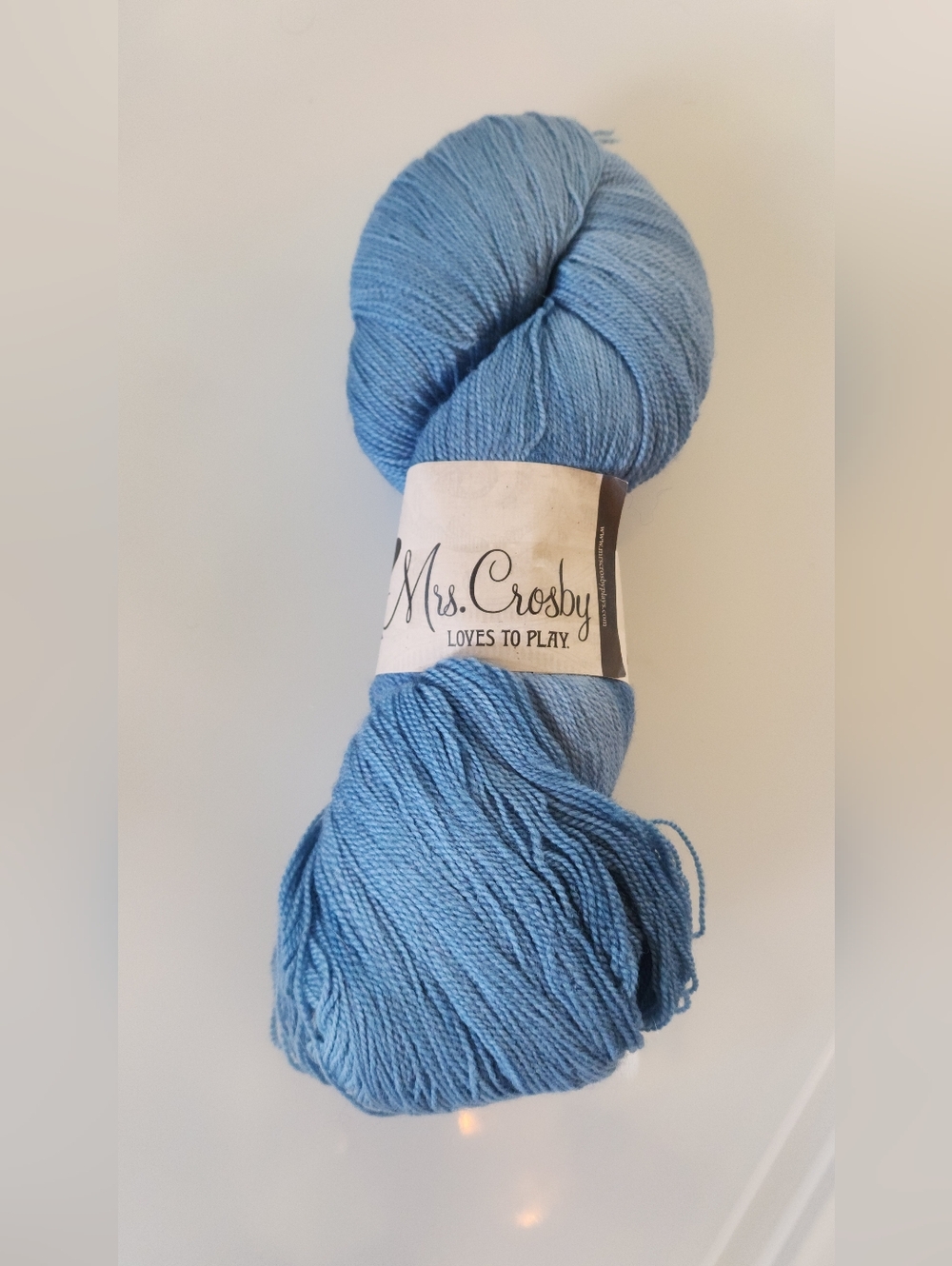 Mrs. Crosby Loves To Play Reticule Lace Yarn In Color French Chambray